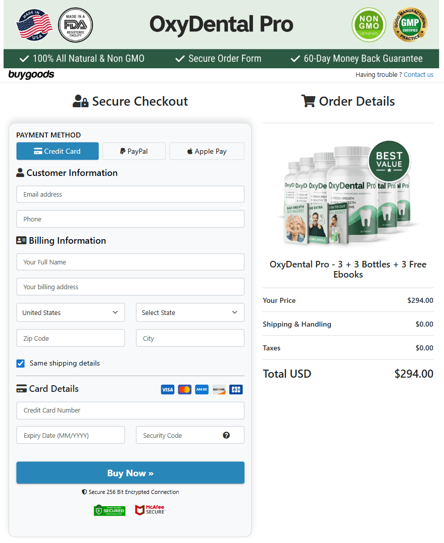 Oxydental Pro official website